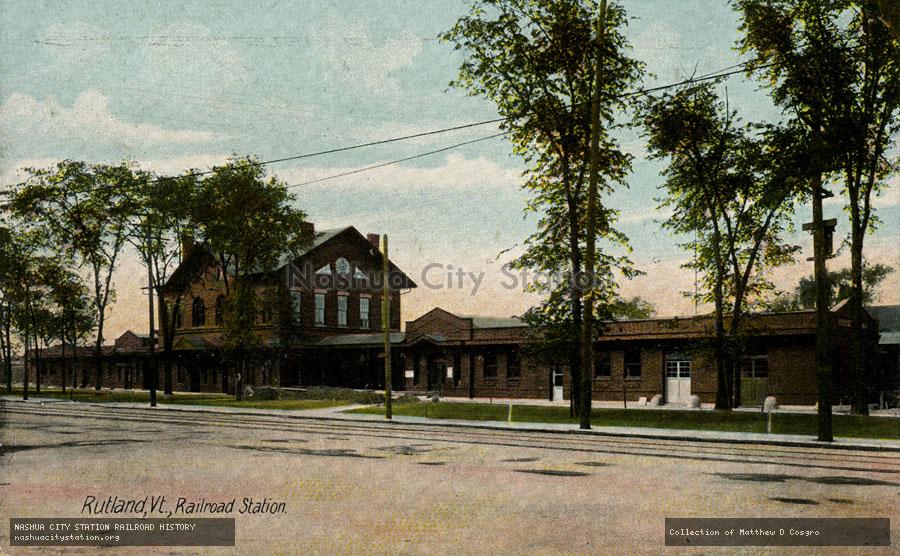 Postcard: Rutland, Vermont, Railroad Station
